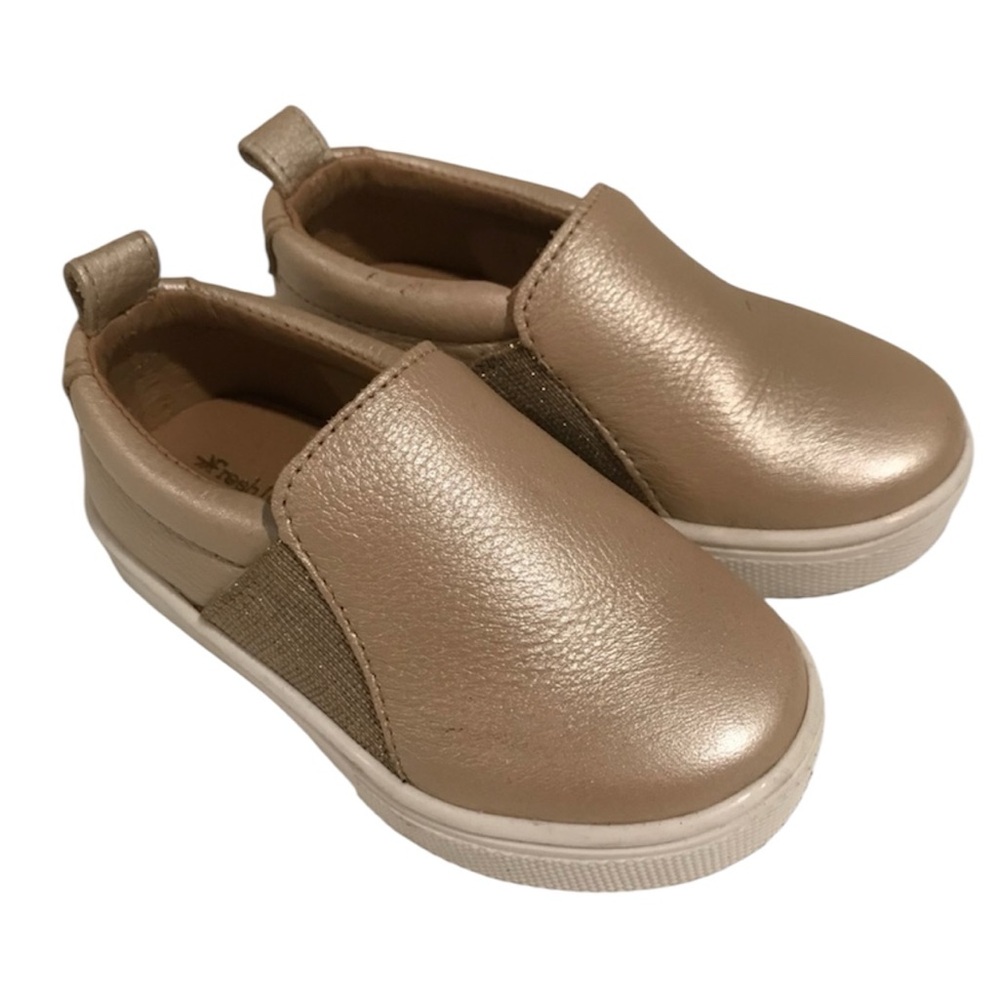 Freshly Picked Gold Leather Slip-On Sneakers Girls Size 6